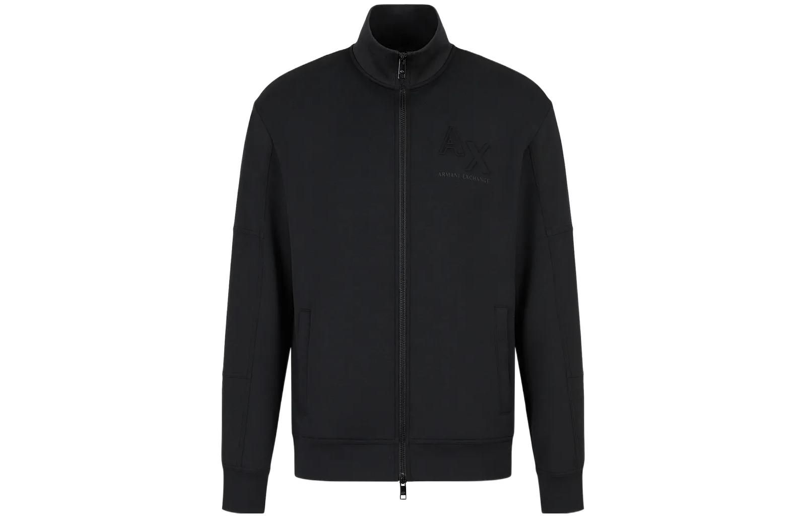 Armani Exchange AE SS23 Minimalist Logo Zip-Up Stand Collar Jacket - 3RZMHFZJZDZ-1200