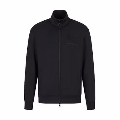 Armani Exchange AE SS23 Minimalist Logo Zip-Up Stand Collar Jacket - 3RZMHFZJZDZ-1200