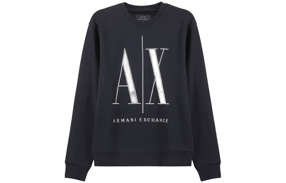 Armani Exchange AE SS23 Navy Blue Embroidered Logo Sweatshirt 8NZMPQ-ZJ1ZZ-1510