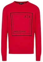 Armani Exchange AE SS23 Red Logo Print Crewneck Sweatshirt for Men 3RZM1AZ-M2HZ1-14AQ Armani Exchange AE SS23 Red Logo Print Crewneck Sweatshirt for Men 3RZM1AZ-M2HZ1-14AQ