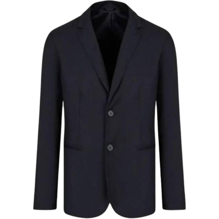 ARMANI EXCHANGE AE SS23 Solid Color Button-Up Long Sleeve Jacket Blue 3RZG45-ZN1FZ-1510