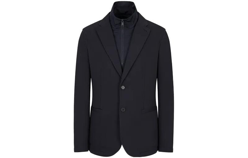 Armani Exchange AE SS23 Solid Color Layered Look Long Sleeve Blazer Jacket 3RZGFE-ZJXGZ-1510