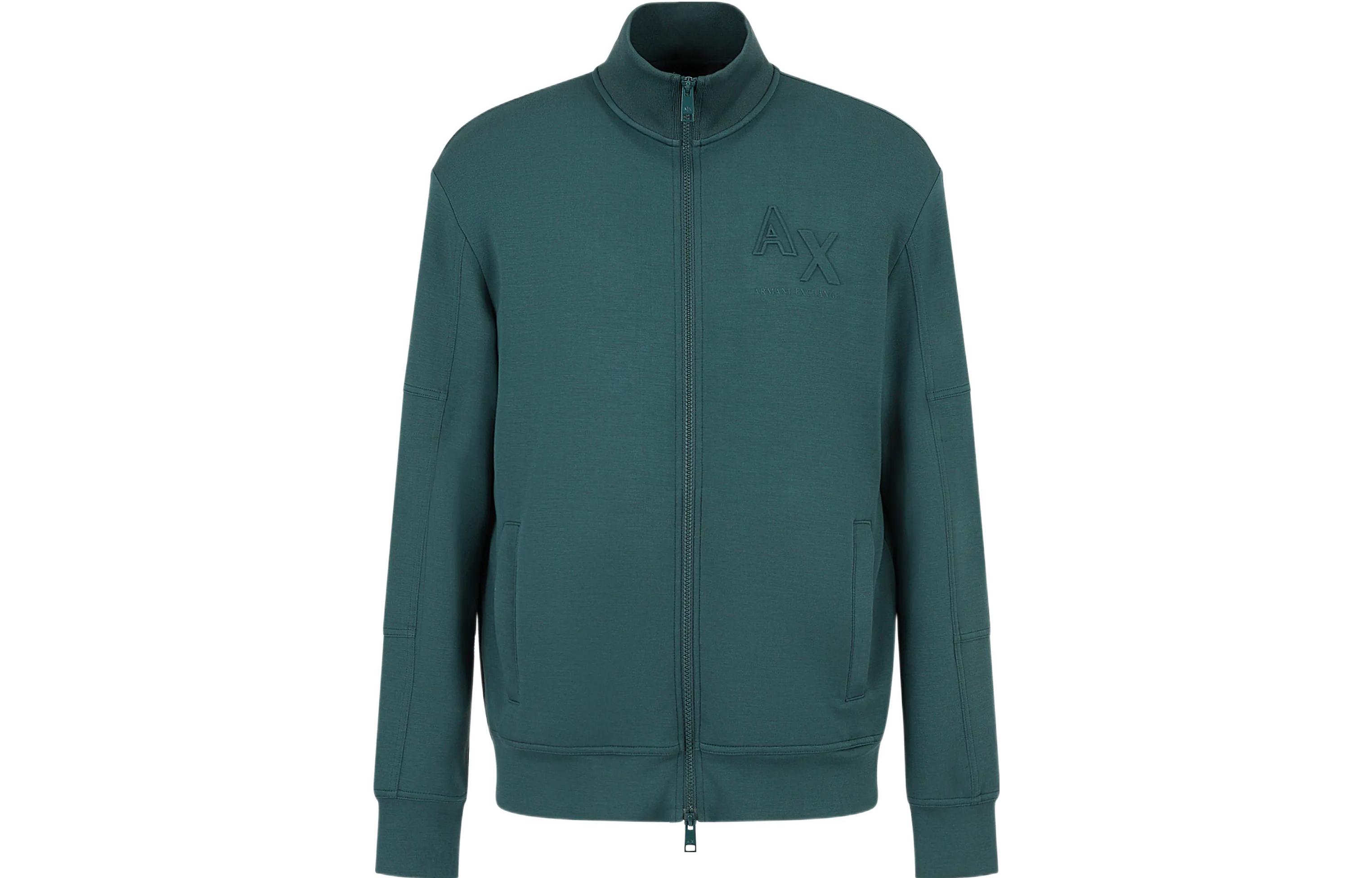 Armani Exchange AE SS23 Solid Logo Zip-Up High Collar Jacket for Men 3RZMHF-ZJZDZ-1882