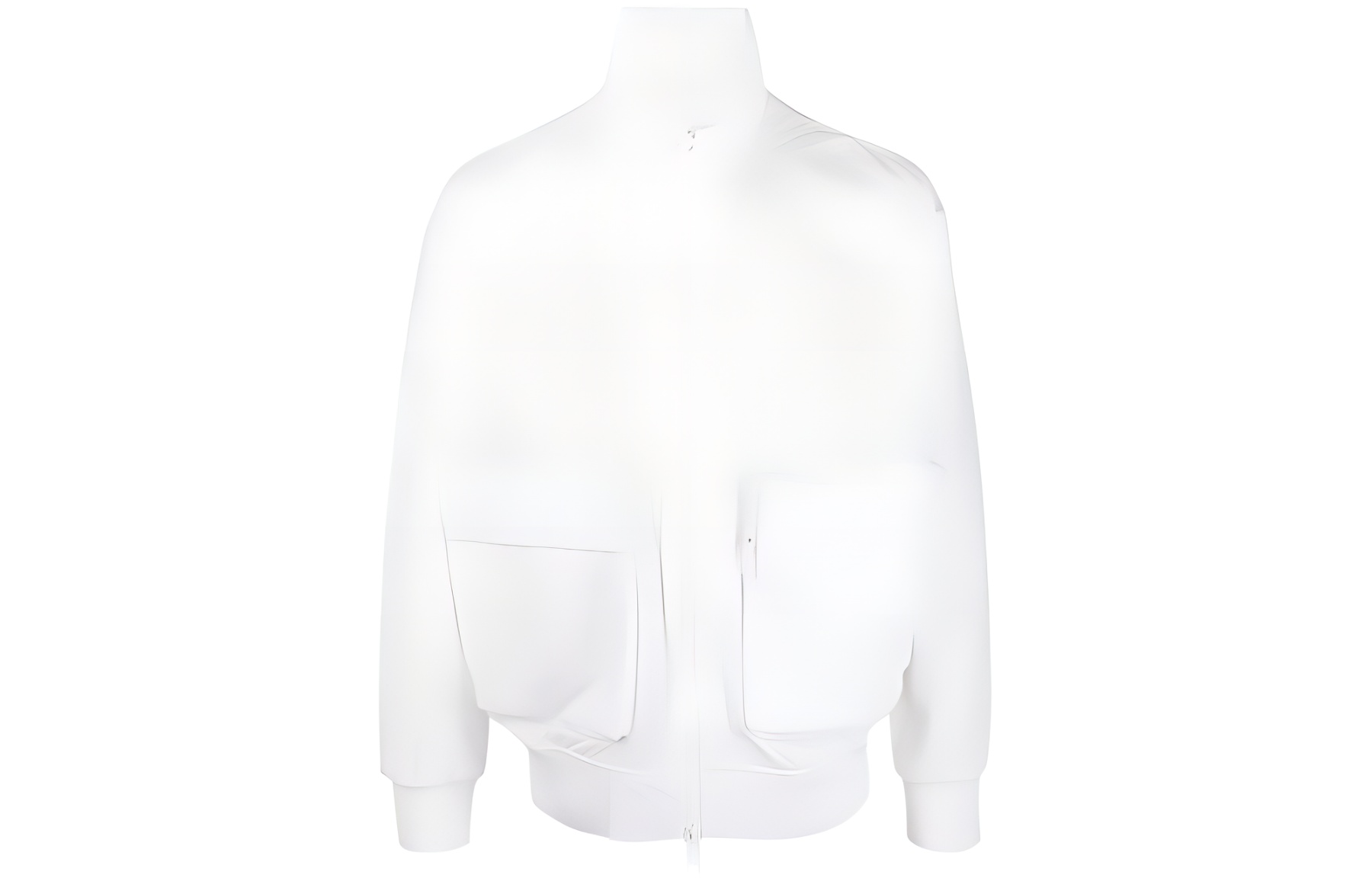 Armani Exchange AE SS23 White Solid Zip-Up Bomber Jacket 3RZB22-ZN1AZ-11100
