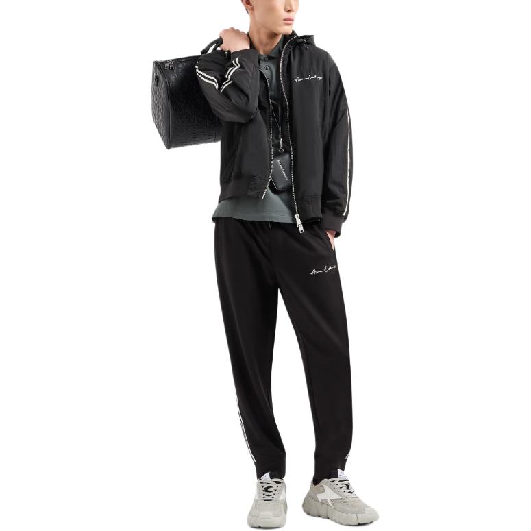 ARMANI EXCHANGE AE SS24  Black Cotton Hoodie with Logo Embroidery. 8NZB99-ZNXXZ-1200 圖 5