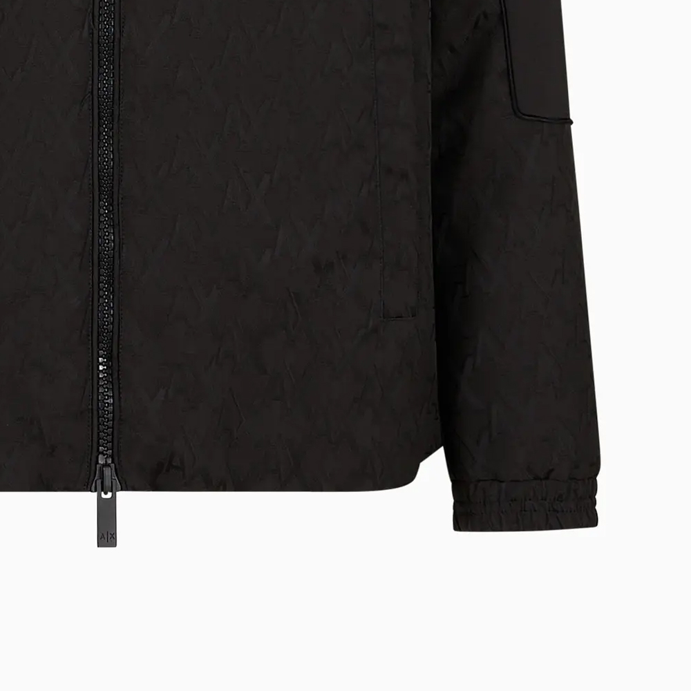 Shop ARMANI EXCHANGE AE SS24 Allover Logo Hooded Jacket Black -  Fashion. 6DZBL1-ZN5YZ-1200