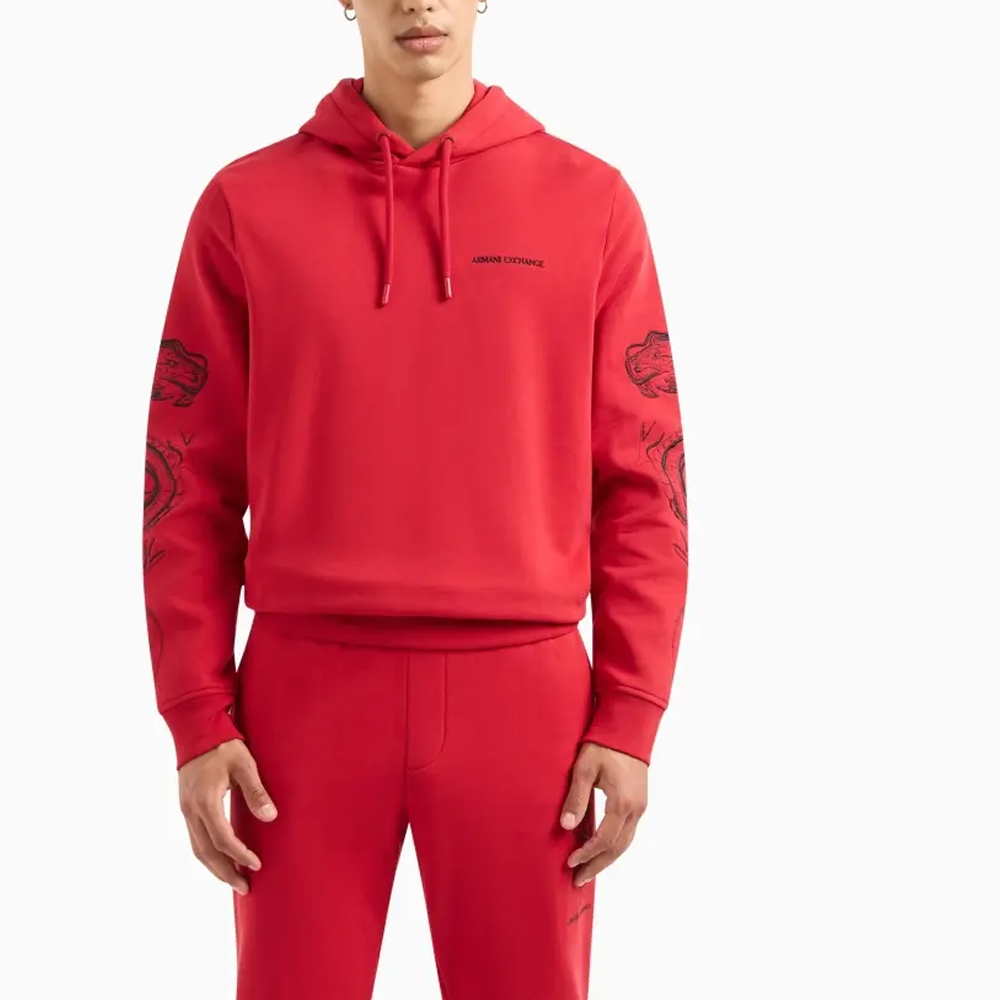 Sizing Armani Exchange AE 男士刺繡龍標誌連帽衫 SS24 3DZMGH-ZJ4XZ-1435