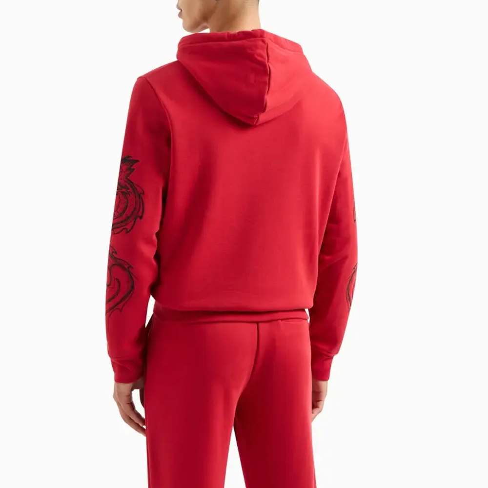 Cheap Armani Exchange AE 男士刺繡龍標誌連帽衫 SS24 3DZMGH-ZJ4XZ-1435