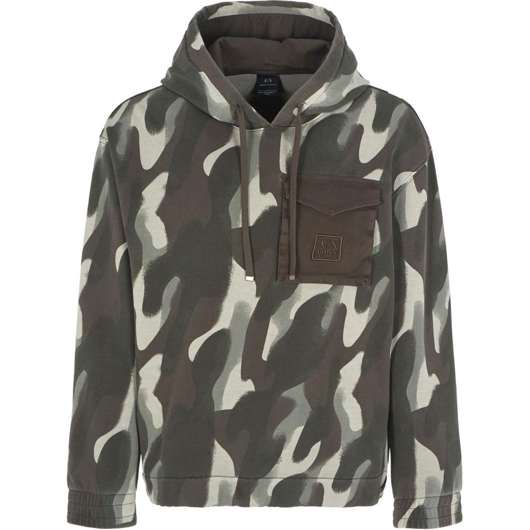 Armani Exchange AE SS24 Green Camo Zip-Up Hoodie 6DZMHB-ZJNHZ-GREEN