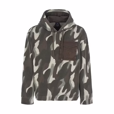 Armani Exchange AE SS24 Green Camo Zip-Up Hoodie 6DZMHB-ZJNHZ-GREEN