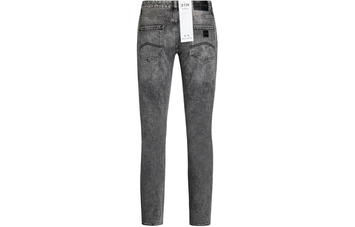 Lookbook 阿玛尼AX AE SS24男士中腰直筒洗水黑色牛仔裤 3DZJ16-Z1KQZ-0204