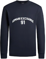 Armani Exchange AE SS24 Navy Blue Crewneck Sweatshirt with Letter Print 3DZMLK-ZJ4XZ-1583 Armani Exchange AE SS24 Navy Blue Crewneck Sweatshirt with Letter Print 3DZMLK-ZJ4XZ-1583