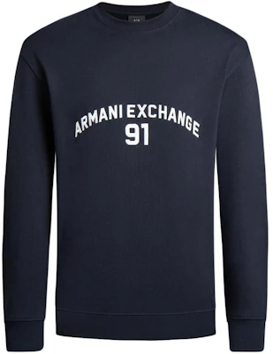Armani Exchange AE SS24 Navy Blue Crewneck Sweatshirt with Letter Print 3DZMLK-ZJ4XZ-1583 Buy Armani Exchange AE SS24 Navy Blue Crewneck Sweatshirt with Letter Print 3DZMLK-ZJ4XZ-1583