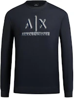 Armani Exchange AE SS24 Navy Logo Print Crewneck Sweatshirt Casual Wear 3DZMSA-Z9N1Z-1583 Armani Exchange AE SS24 Navy Logo Print Crewneck Sweatshirt Casual Wear 3DZMSA-Z9N1Z-1583