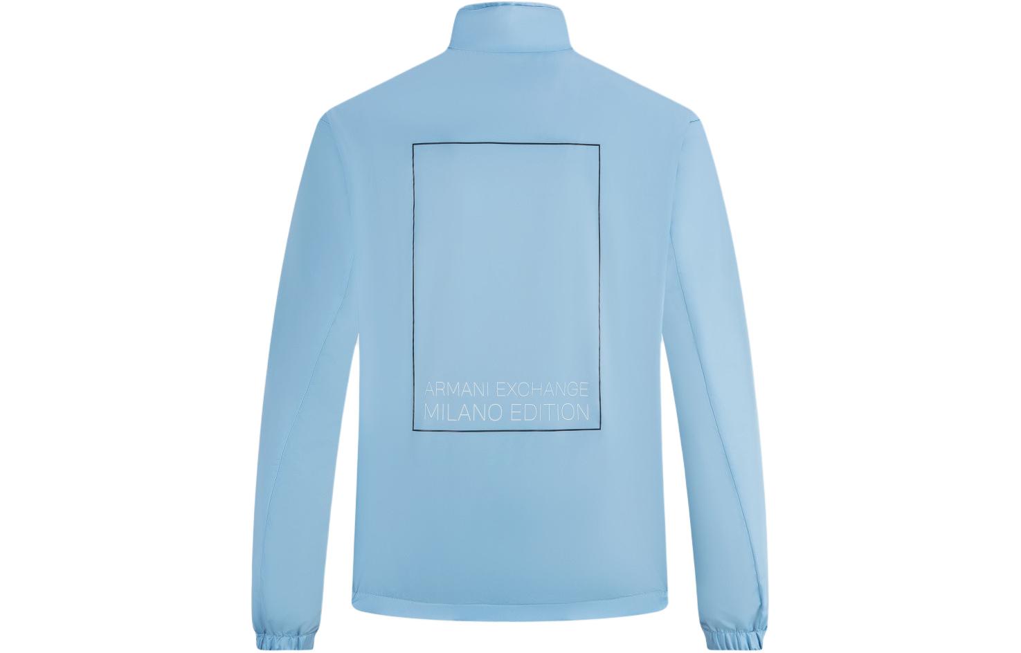 Lookbook Chaqueta con Capucha Reversible Bordada Armani Exchange AE SS24 Azul Marino. 3DZB06-ZNB7Z-65BN