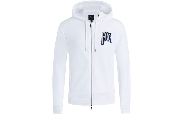 Armani Exchange AE White Casual Zip-Up Sweatshirt 3HZMAH-ZJ4FZ-1100