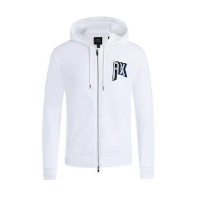 Armani Exchange AE White Casual Zip-Up Sweatshirt 3HZMAH-ZJ4FZ-1100
