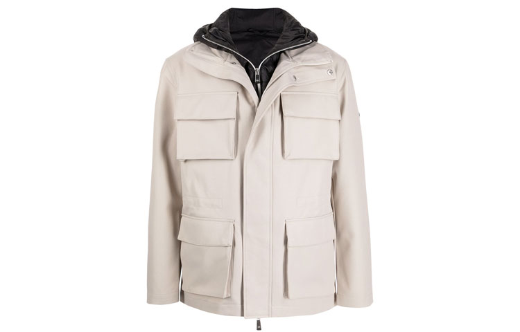 Armani Exchange Beige Hooded Jacket with Pocket Detail 6KZK09-ZNJVZ-2700