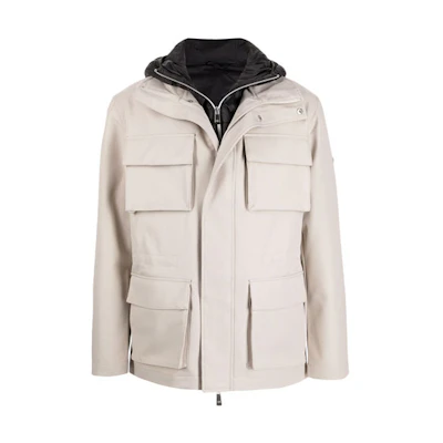 Armani Exchange Beige Hooded Jacket with Pocket Detail 6KZK09-ZNJVZ-2700