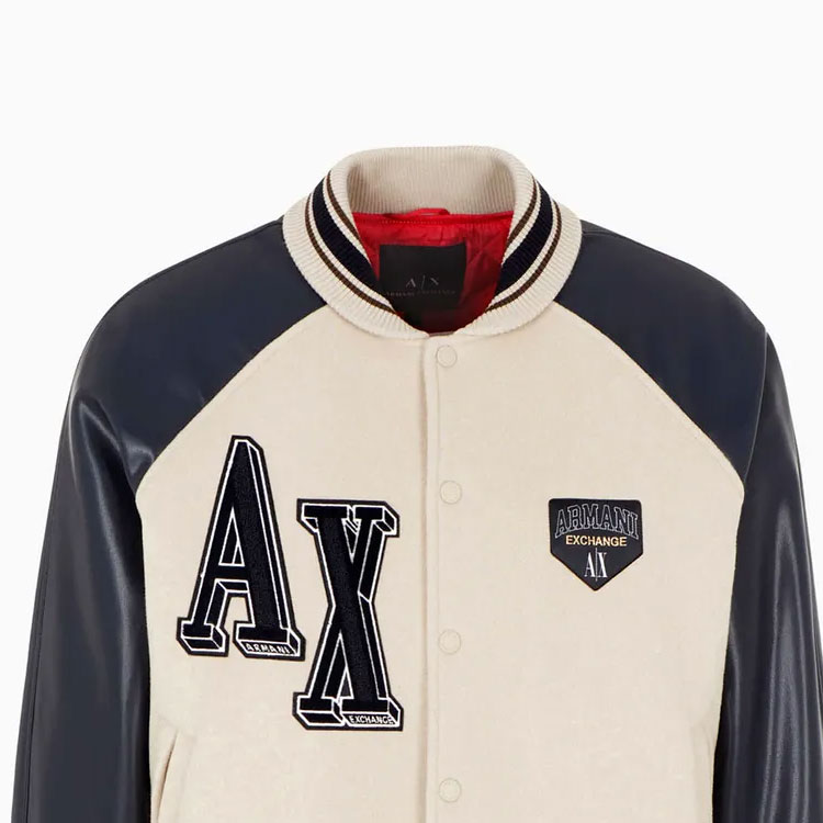 Details for Armani Exchange 米色字母貼布棒球外套 6RZB21-ZNIKZ-149AJ
