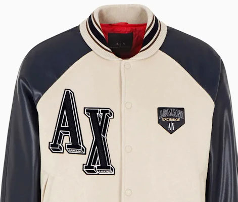 Armani Exchange 米色字母貼布棒球外套 6RZB21-ZNIKZ-149AJ Details for Armani Exchange 米色字母貼布棒球外套 6RZB21-ZNIKZ-149AJ