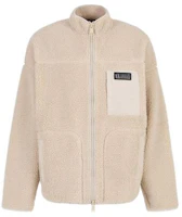 Armani Exchange Beige Zip-Up Relaxed Fit Jacket with Letter Patch Design 6RZMJD-ZJDLZ-11934 Armani Exchange Beige Zip-Up Relaxed Fit Jacket with Letter Patch Design 6RZMJD-ZJDLZ-11934