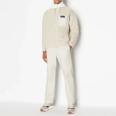 Armani Exchange Beige Zip-Up Relaxed Fit Jacket with Letter Patch Design 6RZMJD-ZJDLZ-11934 Lookbook Armani Exchange Beige Zip-Up Relaxed Fit Jacket with Letter Patch Design 6RZMJD-ZJDLZ-11934