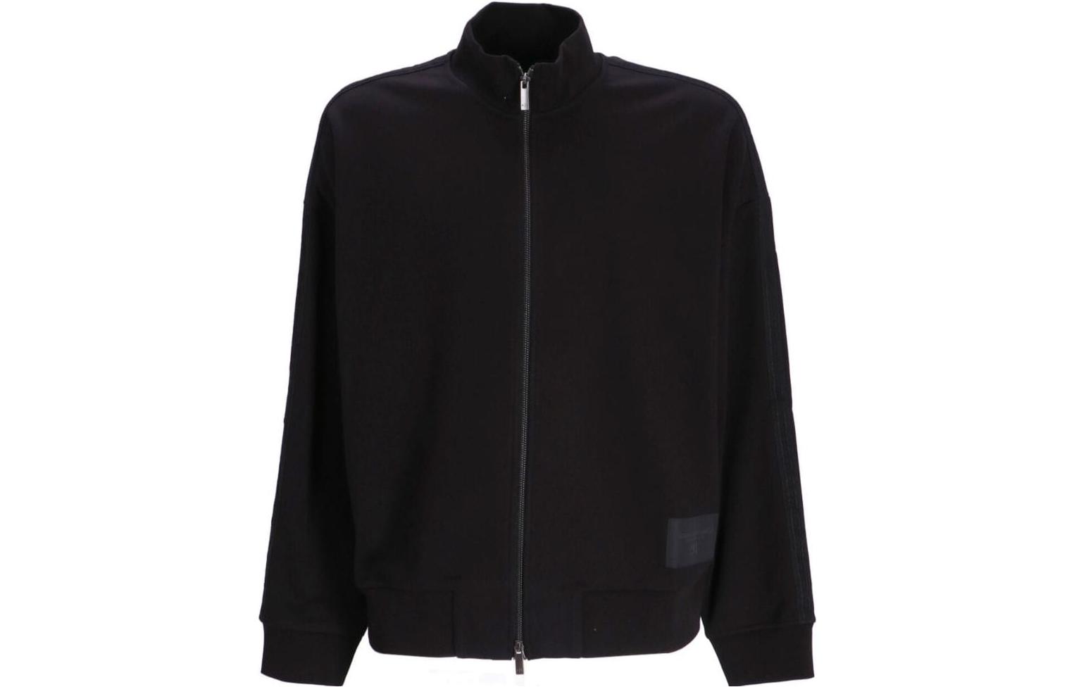 Armani Exchange Black Casual Jacket with Logo Applique 6RZMLM-ZJ4XZ-1200