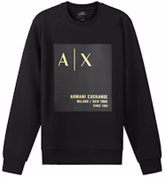 Armani Exchange Black Crewneck Logo Patch Sweatshirt 6KZMDB-ZJ6PZ-1200 Armani Exchange Black Crewneck Logo Patch Sweatshirt 6KZMDB-ZJ6PZ-1200