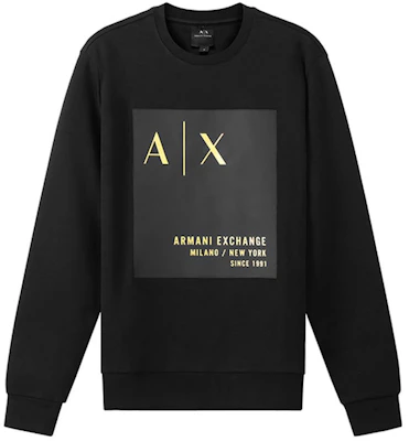 アルマーニエクスチェンジ ブラック クルーネック ロゴ パッチ スウェットシャツ 6KZMDB-ZJ6PZ-1200 Buy アルマーニエクスチェンジ ブラック クルーネック ロゴ パッチ スウェットシャツ 6KZMDB-ZJ6PZ-1200