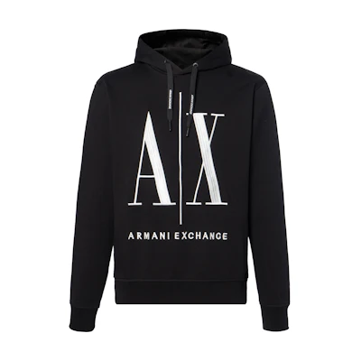 Armani Exchange Black Embroidered Logo Cotton Long Sleeve Sweatshirt 8NZMPC-ZJ1ZZ-1200