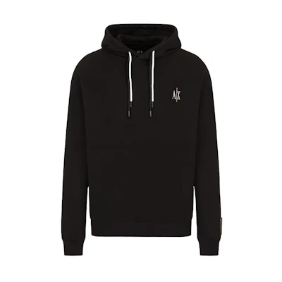 Armani Exchange Black Hoodie with Embroidered Lettering 8NZMPW-ZJ8WZ-1200
