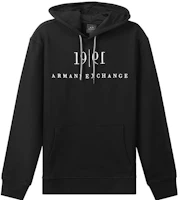 Armani Exchange Black Hoodie with Embroidered Logo and Drawstring Design 6KZMFM-ZJ6HZ-1200 Armani Exchange Black Hoodie with Embroidered Logo and Drawstring Design 6KZMFM-ZJ6HZ-1200