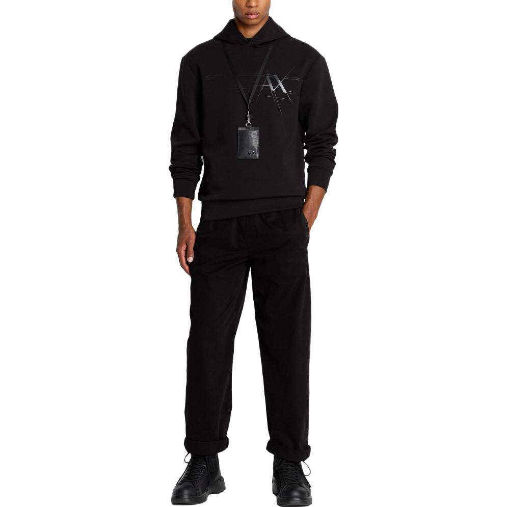 Lookbook Armani Exchange 黑色連帽衫 字母Logo印花設計 6RZMKB-ZJXBZ-1200