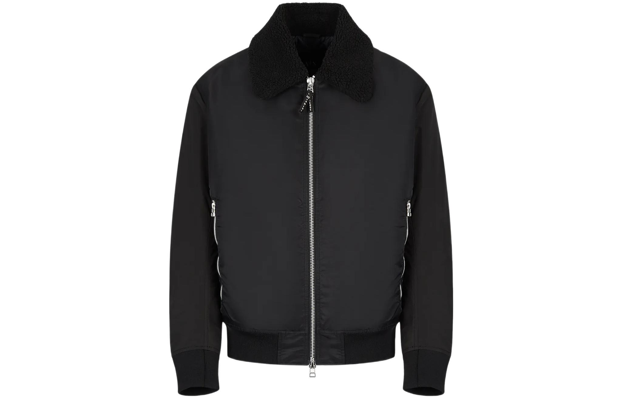 Armani Exchange Black Jacket with Logo Patch and Zippered Collar 6LZBL1-ZNWKZ-11200