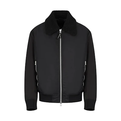 Armani Exchange Black Jacket with Logo Patch and Zippered Collar 6LZBL1-ZNWKZ-11200