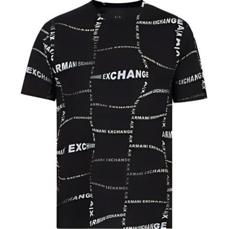 Armani Exchange Black Logo Print Short-Sleeve T-Shirt 3RZTFW-ZJ8EZ-02EC