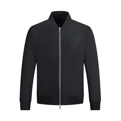Armani Exchange Black Logo Print Zip-Up Jacket 3RZB21-ZNB7Z-1200
