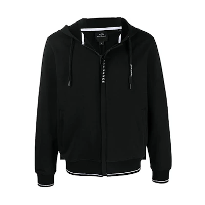 Armani Exchange Black Logo Zip-Up Hoodie 8NZM82-ZJH3Z-1200