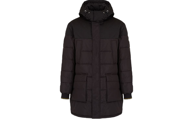 ARMANI EXCHANGE Black Mid-Length Hooded Cotton Jacket 6HZL01-ZNFYZ-1200