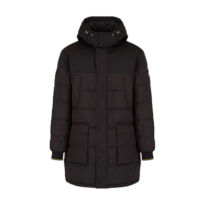 ARMANI EXCHANGE Black Mid-Length Hooded Cotton Jacket 6HZL01-ZNFYZ-1200