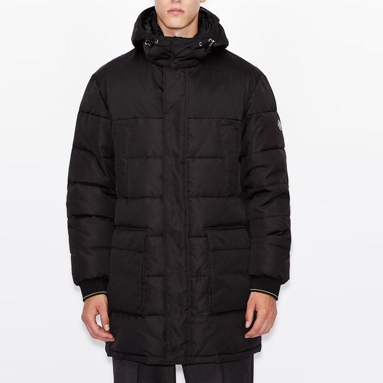 Shop 阿玛尼AX黑色中长款连帽棉质外套 6HZL01-ZNFYZ-1200