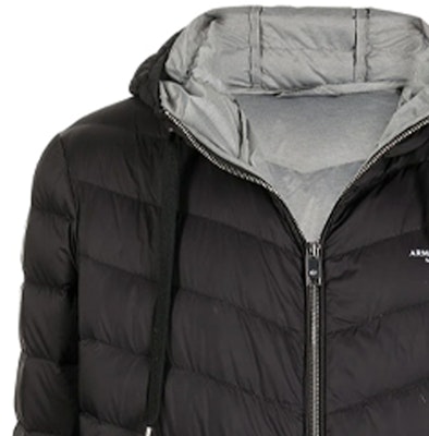 阿玛尼AX黑色印花连帽羽绒夹克。 8NZB53-ZNW3Z-0217 Details for 阿玛尼AX黑色印花连帽羽绒夹克。 8NZB53-ZNW3Z-0217