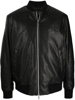 Armani Exchange Jaket Hitam Logo Timbul dengan Rib Trim Bertekstur 6KZB03-ZNHWZ-1200 Buy Armani Exchange Jaket Hitam Logo Timbul dengan Rib Trim Bertekstur 6KZB03-ZNHWZ-1200