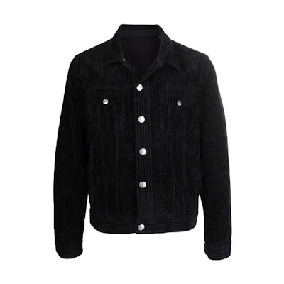 Armani Exchange Black Velvet Corduroy Shirt Jacket 6KZB35-ZNVEZ-1200