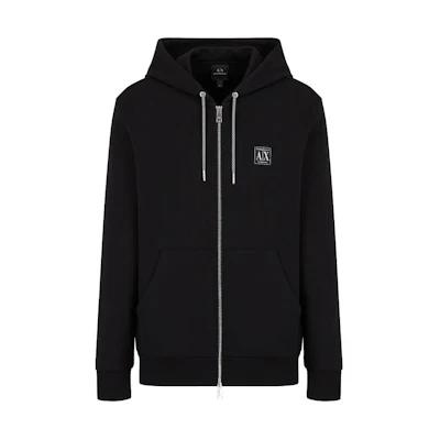 Armani Exchange Black Zip-Up Hoodie Jacket with AE Logo Design 3LZMAG-ZJFAZ-1200