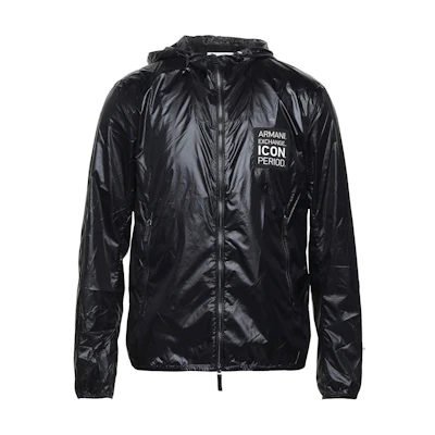 Armani Exchange Black Zip-Up Hoodie Jacket with Logo Patch 8NZBP3-ZNYNZ-BLACK