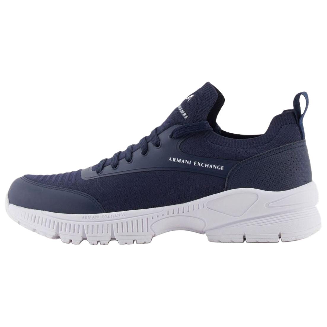Armani Exchange Blue Lace-Up Letter Print Low-Top Casual Running Shoes XUX232XV870100285
