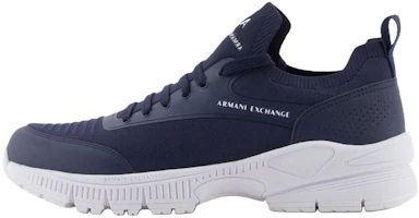 Armani Exchange Blue Lace-Up Letter Print Low-Top Casual Running Shoes XUX232XV870100285 Armani Exchange Blue Lace-Up Letter Print Low-Top Casual Running Shoes XUX232XV870100285