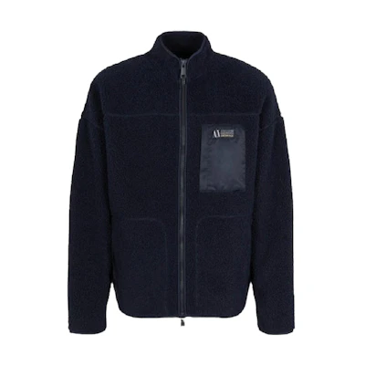 Armani Exchange Blue Letter Print Stand Collar Jacket 6RZMJD-1510-BLU